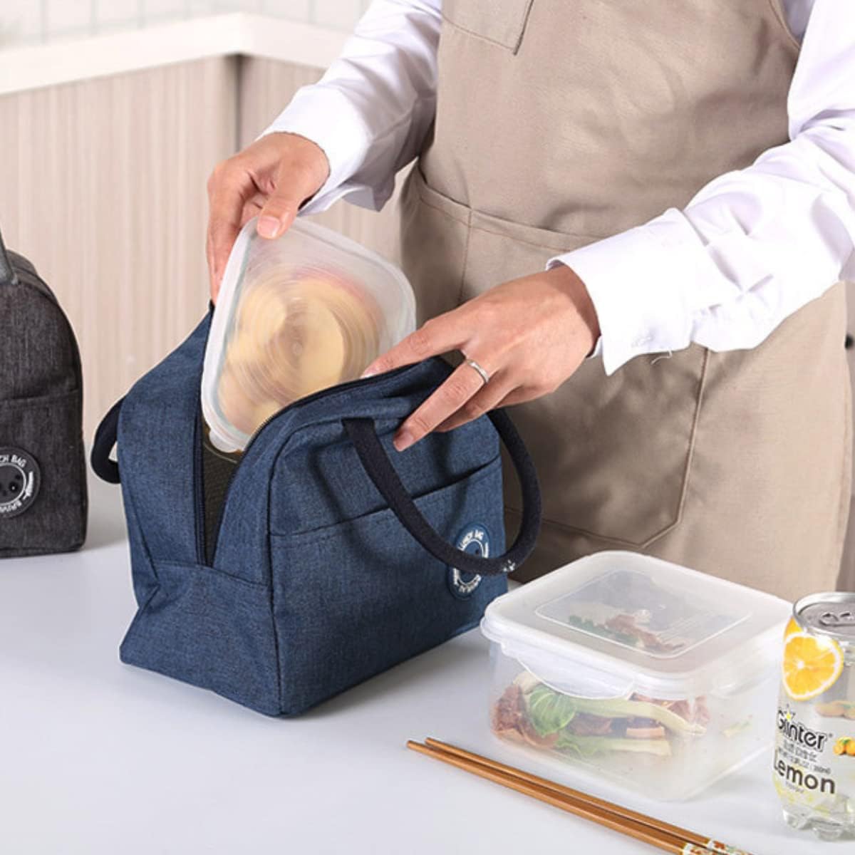 Bolsa Marmiteira Térmica Reutilizável Trabalho Azul (5M-DC4W-N3ZO)